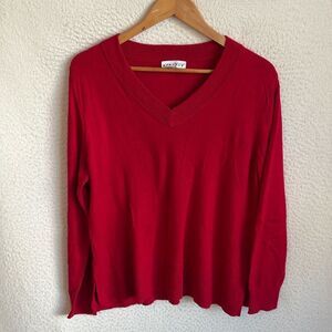 Ava‎ + Viv V Neck Sweater Womens XL Red